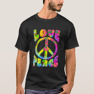 Vredesteken Liefde 60s 70s Tie Dye Liefde Vrede Hi T-shirt