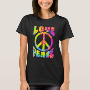Vredesteken Liefde 60s 70s Tie Dye Liefde Vrede Hi T-shirt