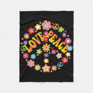 Vredesteken Liefde jaren 60 jaren 70 Groovy Hippie Fleece Deken