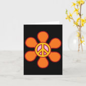 Vredesteken Liefde jaren 60 jaren 70 Groovy Hippie Kaart (Gele Bloem)