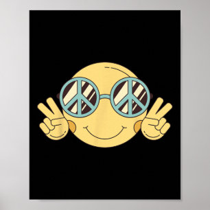 Vredesteken Liefde jaren 60 jaren 70 Groovy Hippie Poster