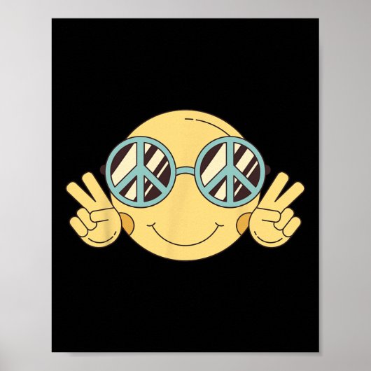 Vredesteken Liefde jaren 60 jaren 70 Groovy Hippie Poster (Voorkant)