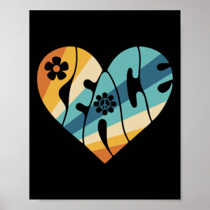Vredesteken Liefde jaren 60 jaren 70 Groovy Hippie Poster