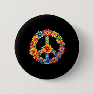 Vredesteken Liefde jaren 60 jaren 70 Groovy Hippie Ronde Button 5,7 Cm
