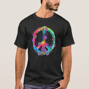 Vredesteken Liefdesbloemen Tie Dye Hippie Kostuum T-shirt