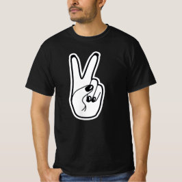 Vredesteken Linkerhand Zwart-wit Eenheidsbeweging T-shirt
