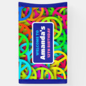 Vredesteken Patroon Groovy Sixties Verjaardag Welk Spandoek (Verticaal)