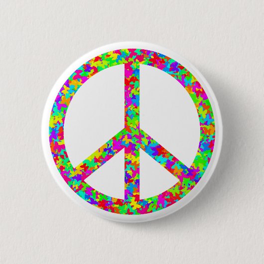 vredesteken ronde button 5,7 cm (Voorkant)