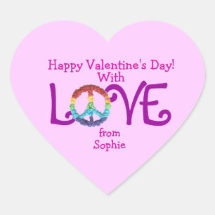 Vredesteken sticker voor Valentijnsdag