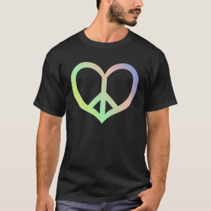 Vredesteken Symbool Hart Hippie 60s Vrijheid Retro T-shirt