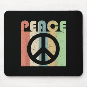 Vredesteken Symbool Inspirerende quote Retro GR Muismat