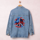 Vredesteken Symbool US Flag Rood Wit & Blauw Hippi Denim Jacket (Hangar)