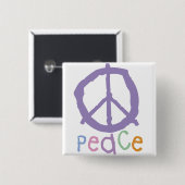 Vredesteken voor het kind vierkante button 5,1 cm (Voorkant /achterkant)