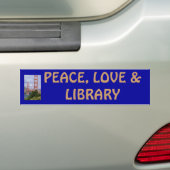 VREDESVERLIES EN BIBLIOTHEEK BUMPERSTICKER (Op auto)
