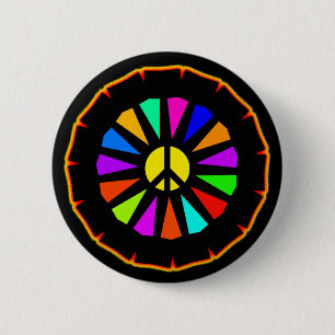 VREDESZIJNDE KLEURENWIEL RONDE BUTTON 5,7 CM