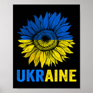 Vredeszonnebloem Oekraïense Vlag Oekraïne Liefhebb Poster