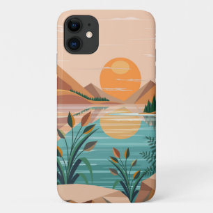 Vredig bergmeer zonsondergang landschap iPhone 11 hoesje