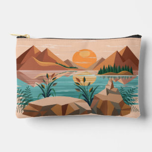 Vredig bergmeer zonsondergang landschap etui