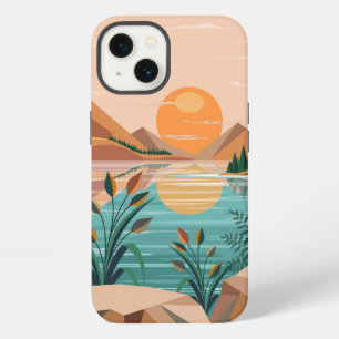 Vredig bergmeer zonsondergang landschap iPhone 13 hoesje