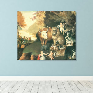 Vredig Koninkrijk door Edward Hicks Oude Folklore Canvas Afdruk