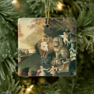 Vredig Koninkrijk door Edward Hicks Oude Folklore Keramisch Ornament