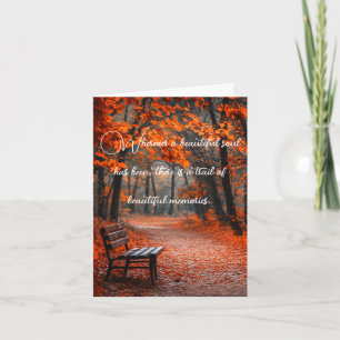 Vredig landschap met woorden van verlies en medele kaart