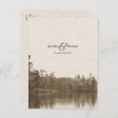 Vredige bergmeerlandschap  foto aankondigingskaart (Voorkant / Achterkant)