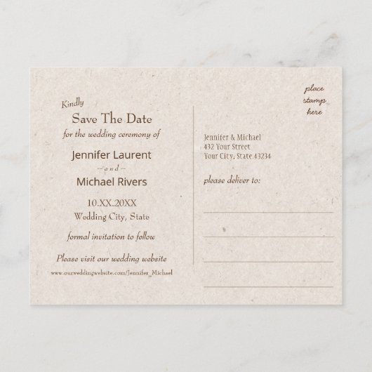 Vredige bergmeerlandschap  foto aankondigingskaart (Achterkant)