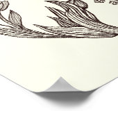 Vredige bloemtekening Cute Boho Hippie Bloemen Kun Poster (Hoek)