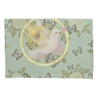 Vredige Duif Pillowcase – Zachte Salie Bloem Botte Kussensloop