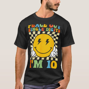 Vredige enkele cijfers Ik ben 10 glimlachend gezic T-shirt