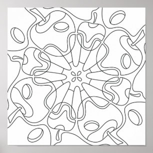 Vredige herfst: Abstracte appels kleuren Poster