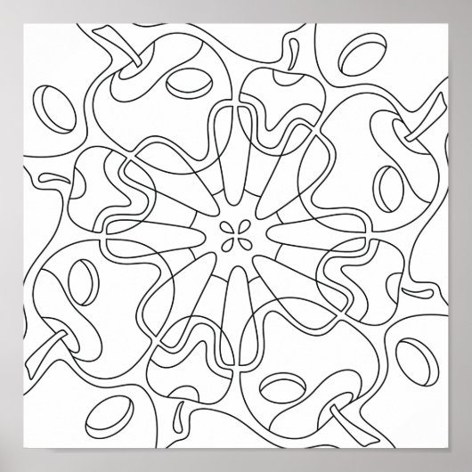 Vredige herfst: Abstracte appels kleuren Poster (Voorkant)