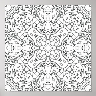 Vredige herfst: Halloween Magic Coloring Poster