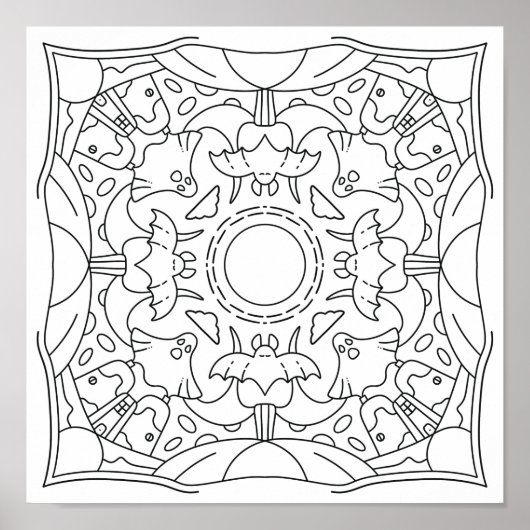 Vredige herfst: Halloween Spooky Night Kleuren Poster (Voorkant)