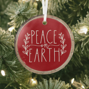 Vredige Kerstmis Glas Ornament