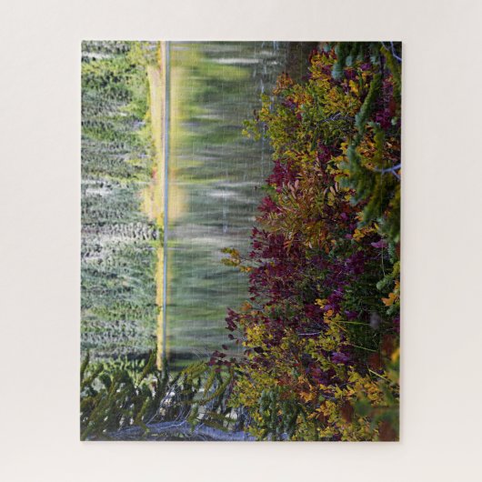 Vredige Lake Vibrant Herfst Kleurenlandschap Legpuzzel (Verticaal)