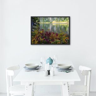 Vredige Lake Vibrant Herfst Kleurenlandschap Perfect Poster