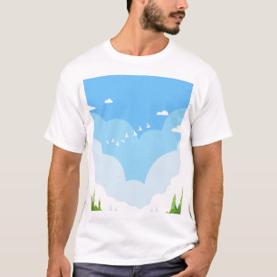 Vredige Natuur Uitzicht Minimalistische Uni Geslac T-shirt
