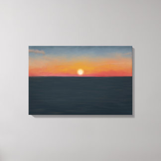 Vredige Oceaansondergang Schilderij Canvas Afdruk