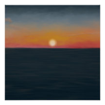 Vredige Oceaansondergang Schilderij