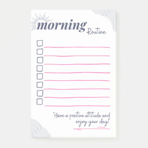 Vredige Ochtendroutine Checklist Kunst Post-it® Notes