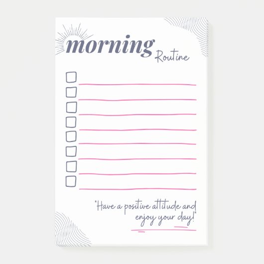 Vredige Ochtendroutine Checklist Kunst Post-it® Notes (Voorkant)