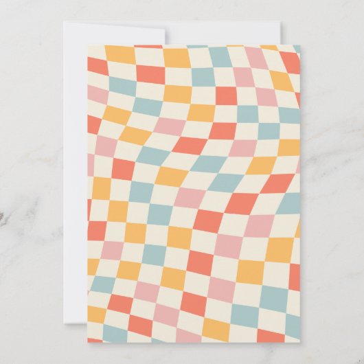 Vredige Retro Groovy 70er Afstudeerfeest Kaart (Achterkant)