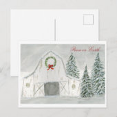 Vredige Winter Holiday Barn Briefkaart (Voorkant / Achterkant)