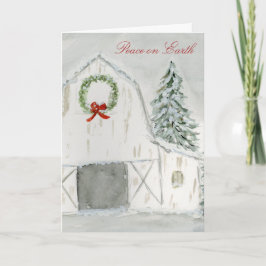 Vredige Winter Holiday Barn Kaart