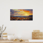 Vredige zonsondergang in de herfst Plateau Fine Ar Poster (Keuken)