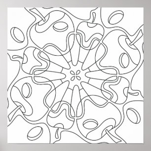 Vreedige Herfst: Abstracte Appels Kleuren Poster