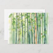 Vreedzaam bamboebos in Waterverf Briefkaart (Voorkant / Achterkant)