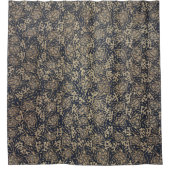 Vreedzaam Blauw & Cream Batik Douchegordijn (Voorkant)